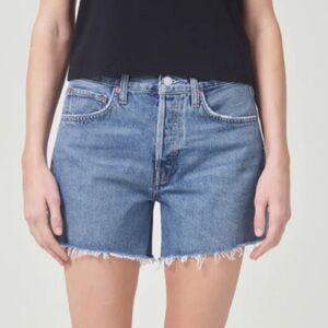 Agolde Parker Long Shorts in Skywave